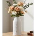 thumbnail image 1 of hjn Jarrón blanco - Florero para decoración Jarrón de cerámica blanco para mesa Jarrón boho para decoración/sala de estar/estantería/repisa/- Textura blanca (mediano), 1 of 1