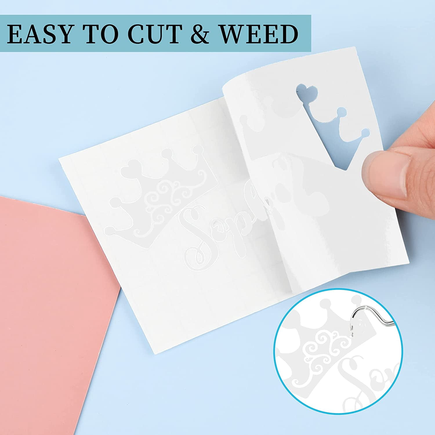 Matte White Permanent Vinyl, 30 Pack 12” x 12” for Cricut & Silhouette Cameo Cutters, Crafts, Signs, Scrapbooking, Waterproof, Indoor-Outdoor Use