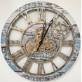 thumbnail image 5 of THE GEARS CLOCK Wall Clock with Real Moving Gears AM-LI_ 24 in Round Aqua-Green, 5 of 6