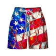 thumbnail image 4 of 4th of July Lounge Shorts Women Wide Leg American Flag Shorts High Waisted Elastic Waist Shorts 2025 Summer Flowy Lounge & Beach Pants with Pockets, 4 of 5