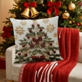 thumbnail image 4 of Steadline Christmas Themed Linen Pillow Cover - 17x17 Inch Holiday Decorative Cushion Case - Reversible Festive Sofa and Bed Decor for Seasonal Home Styling, 4 of 7