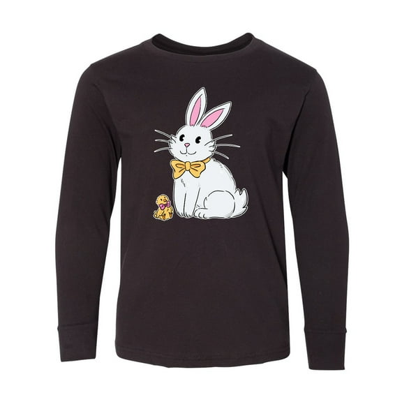 Inktastic Easter Cute Bunny and Chick Long Sleeve Youth T-Shirt