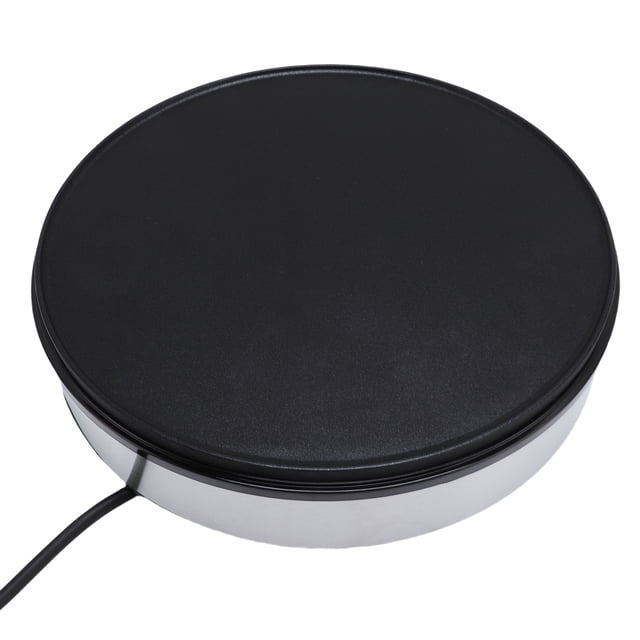 Machine à Crêpes Électrique avec Indicateurs DEL, Spatule en Bois à Contrôle de Température Réglable, Étaleur de Pâte pour Machine à Crêpes