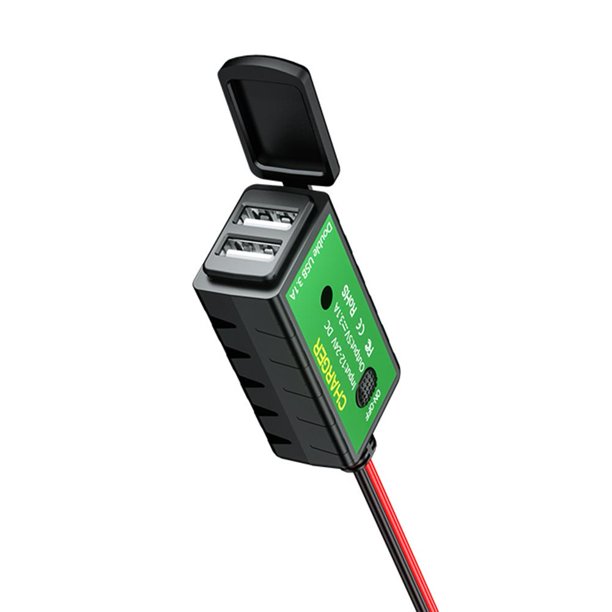 Kuymtek 2 * Adaptador Cargador Motocicleta SAE A USB Dual para GPS (3.1A USB Dual A)