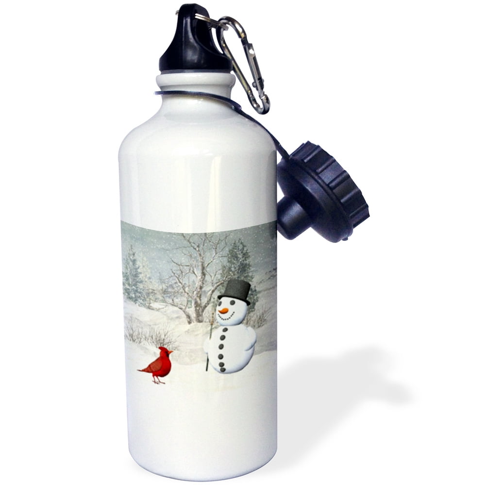 3dRose Cardinal And Snowman In Winter, Sports Water Bottle, 21oz by Supplier Generic