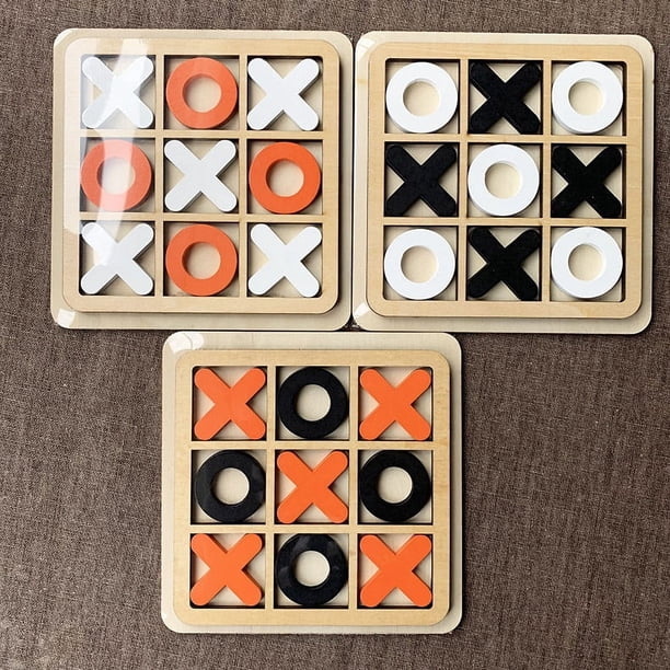 Juego de mesa de batalla informal de ajedrez de tres en raya XO Triple Connect Well, puesto callejero, juguetes de madera