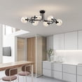 thumbnail image 2 of Nuka 37 in. 6-Light Indoor Matte Black Finish Semi-Flush Mount Ceiling Light with Light Kit, 2 of 5