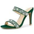 thumbnail image 1 of BLISSFUL STEP Mules à Talons Hauts Ouvertes avec Strass pour Femmes, 1 of 6