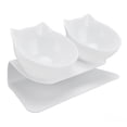 thumbnail image 1 of Cuenco Doble Inclinado De 15 Grados, Cuenco Doble Elevado Para Gatos Para Alimentos Y Agua, Divertido Cuenco Para Mascotas Para Gatitos Adultos, Cuenco De Plástico, 1 of 7