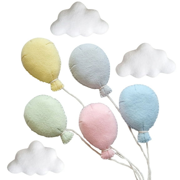 Handmade Felt Balloons and Clouds Photography Props Set – Newborn Baby Photo Shoot Accessories for Birthday, Studio & DIY Scenes