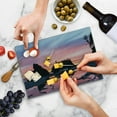 thumbnail image 4 of National Parks Cutting Board, Sunrise in Slow Moving Stream Pinky Soft Colored Misty Skyline Mystic Beach, Decorative Tempered Glass Cutting and Serving Board, Small Size, Multicolor, by Ambesonne, 4 of 5