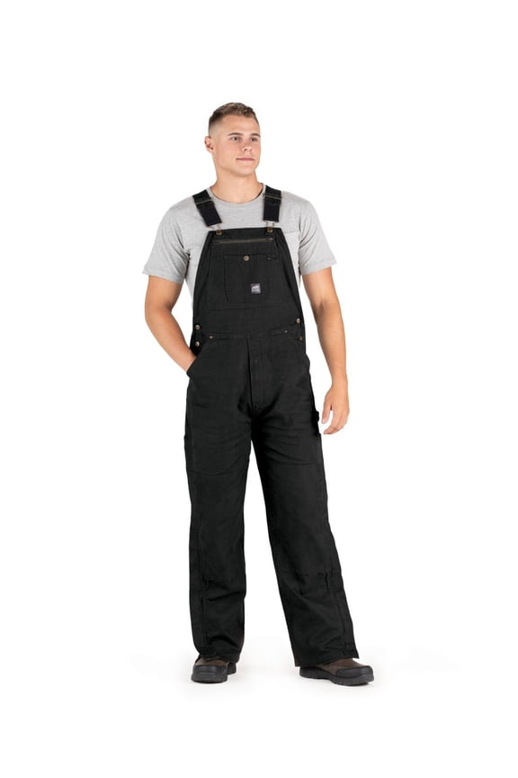 Heartland Unlined Washed Duck Bib Overalls - Black - 36x30
