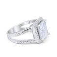 thumbnail image 6 of Halo Split Shank Engagement Ring CZ 925 Sterling Silver Size 5, 6 of 7