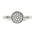 thumbnail image 3 of Primal Steel Stainless Steel Polished with Cubic Zirconia Circle Ring, 3 of 10
