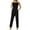 Black, variant on HBFAGFB Jumpsuits for Women Casual and Comfortable Beach Wide Leg Overalls with Pockets White Size One Size