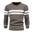 thumbnail image 2 of Afdoent Men's Crewneck Pullover Sweater Autumn Color Block Comfort Stylish Men Sweater Casual Outdoor Long Sleeve Sweater For Men, 2 of 4