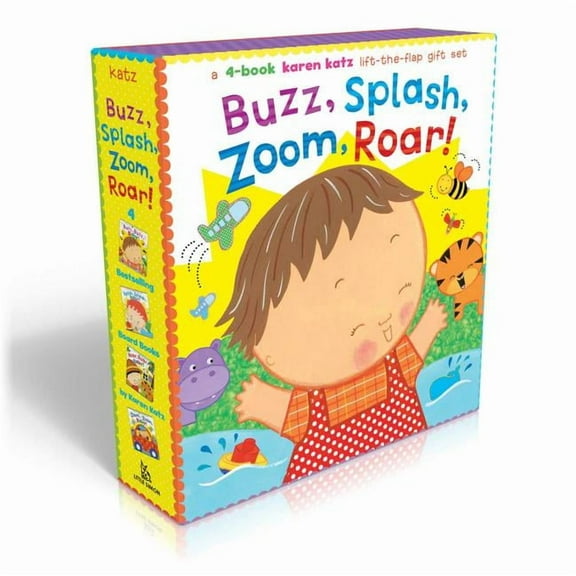 Buzz, Splash, Zoom, Roar! (Boxed Set): 4-Book Karen Katz Lift-The-Flap Gift Set: Buzz, Buzz, Baby!; Splish, Splash, Baby, (Board Book)