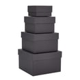 thumbnail image 1 of Stockroom Plus Paquete de 4 cajas de regalo cuadradas, cajas decorativas con tapas en 4 tamaños surtidos para bodas, recepciones, despedidas de soltera, baby shower, aniversario, fiesta de cumpleaños,, 1 of 5