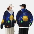 thumbnail image 4 of Saiise Solar System Pattern Sun Protection Hoodie for Men and Women, Lightweight Quick-Dry Windproof with Hood and Zip-3X-Large, 4 of 7