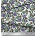 thumbnail image 2 of Soimoi Polyester Crepe Fabric Leaves & Floral Block Print Fabric by Yard 52 Inch Wide, 2 of 3