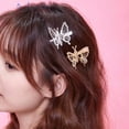 thumbnail image 2 of 8 pinzas para el pelo con forma de mariposa brillante, creativas y personalizadas, de metal, accesorios para el pelo, regalos para mujeres y niñas, 2 of 7