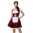 thumbnail image 2 of LEKWK Dirndl Dresses Women Ruffled Puff Short Sleeve Lace Apron Cosplay Fancy Dress German Oktoberfest Costume for Halloween Theme Party, 2 of 5