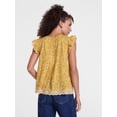 thumbnail image 4 of Scenario Women's and Women's Plus Short Sleeve Pleated Embroidered Printed Top, Sizes XS-4X, 4 of 6