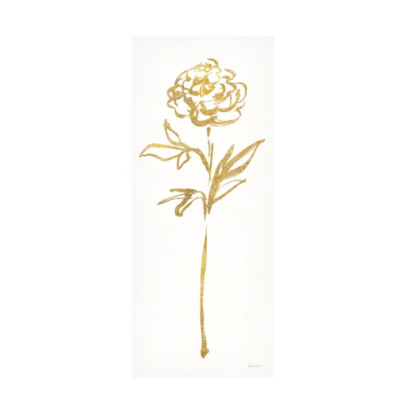 Sue Schlabach 'Floral Line II White Gold' Canvas Art