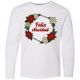 thumbnail image 3 of Inktastic Feliz Navidad Poinsettia Long Sleeve Youth T-Shirt, 3 of 5