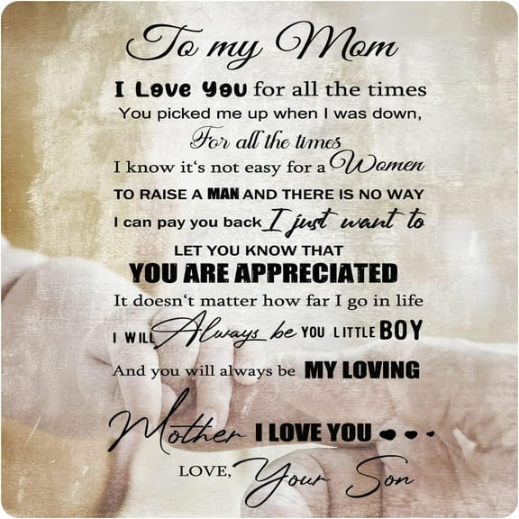 to My mom from Son Metal Tin Sign,Birthday Gifts for Mum,Mom Gifts for Mother Stepmom, from Son,Inspirational Quote Sign for Home Bedroom Wall Decor Vintage Wall Sign 12x12 Inches