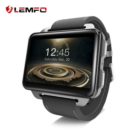 LEMFO LEM4 Pro 3G Smart Watch Phone Android 5.1 OS 1.3GHz Quad Core CPU RAM 1G + ROM 16G Nano SIM Card 2G GSM & 3G WCDMA BT 4.0 WiFi 2.2 Inch IPS Screen Pedometer Heart Rate Smartwatch for Android