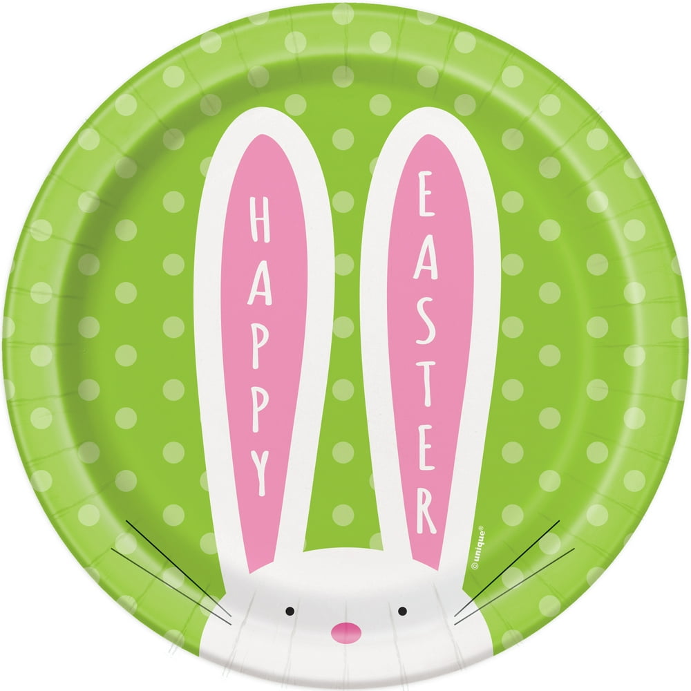 Cute Easter Paper Dessert Plates, 7in, 8ct