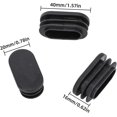 thumbnail image 2 of Oval Tube Inserts Plugs Plastic End Caps Black Non-slip Tubing Post End Cap Ribbed Tube Floor Protectors For Chair Table Desk Furniture Legs(100 Z, 2 of 5