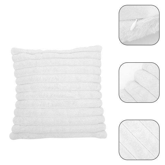 LIFKOME Set of 2 White Plush Pillow Covers Soft and Comfortable Throw Pillow Cases for Home and Office Decor
