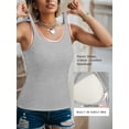 thumbnail image 3 of Anygrew Womens Tank Tops with Built in Shelf Bra Basic Stretchy Padded Camisole Casual Layering Tanks Undershirt Black-White-Gray-Coffee, 3 of 7