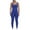 Blue, variant on SwiftWear Womens Seamless Ribbed Gym Workout Jumpsuits Solid Tight Sleeveless Yoga Jumpsuits Shapewear S