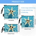 thumbnail image 3 of Haosy 3 Pack Reusable Ziploc Bags BPA Free Healthy Food Storage Bag Leakproof Sandwich Snack Freezer Bags Starfish with Sunglasses, 3 of 7
