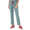 thumbnail image 1 of Mediclo Women's Medical Scrub Pants - Sicily 7 Pockets Pintuck Tapered Leg Elastic Drawstring Waist Eco Friendly Sustainable FYSEL Fabric Workwear Stone Blue FB2061R5STB10 XL, 1 of 7