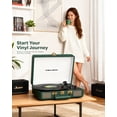 thumbnail image 4 of Tocadiscos TANLANIN Vintage de 3 velocidades con Bluetooth, Verde Oscuro, 4 of 8