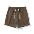 thumbnail image 3 of IYTR Mens Cotton Shorts Straight Shorts With Pocket Summer Solid Color Drawstring Elastic Waist Shorts Casual Outdoor Athletic Shorts Brown XXXL, 3 of 5
