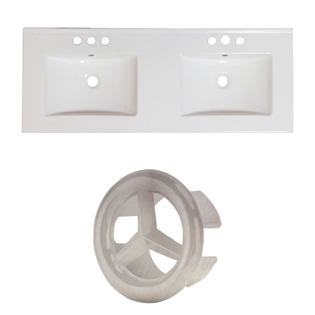 American Imaginations 59-in. W 3H4-in. Ceramic Top Set In White Color AI-24365
