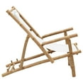 thumbnail image 2 of vidaXL Chaise Longue Bambou et Toile Blanc Crème, 2 of 5