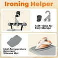 thumbnail image 6 of Ironing Board, Compact Iron Board with Silicon Mat, Foldable Ironing Board with Heat Resistant Cover, 7 Height Adjustable, Space Saver Iron Board,13x43 Solid Grey, 6 of 7