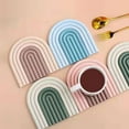 thumbnail image 2 of Visland Elastic Cup Mat Heat Insulation Silicone Anti-slid Fine Texture Cup Coaster for Home, 2 of 7