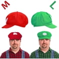 thumbnail image 3 of Satmonnus Super Brother Costume, Video Game Role Cosplay Costume Accessories Super Bros Hat Mustache Gloves Buttons Sets for Halloween Carnival Cosplay, 3 of 14