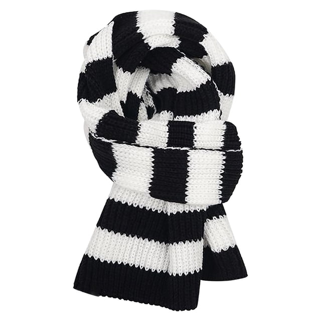 Foulard Chaude Tricotée à Rayures Colorblock Mode Décontractée Automne et Hiver pour Femmes