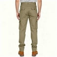 thumbnail image 4 of Men's Cargo Pants Straight Twill Stretch Regular Fit Work Pants with 6 pockets Outdoor Work Office Hiking Workout Trouser (3XL, Khaki), 4 of 6