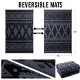 thumbnail image 7 of Smiry Waterproof Outdoor Rug, Reversible Outdoor Plastic Straw Rug, Lightweight Patio Rug For Indoor/Outdoor, 6' x 9' outdoor area rug, Black & Grey, 7 of 7