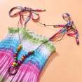 thumbnail image 4 of 1-10Y Kids Child Girls Boho Summer Dress Flower Casual Beachwear Holiday Sundress + Necklace, 4 of 7