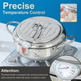 thumbnail image 4 of Stainless Steel Deep Fryer Pot with Lid Japanese Deep Frying Pan Temperature Control Thermometer Oil Drainer Rack for Kitchen Home Use, 4 of 7